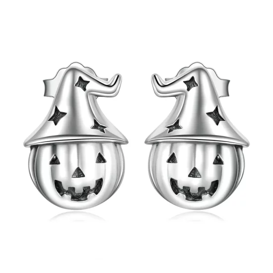 Pandora Style Halloween Pumpkin Stud Earrings - BSE537