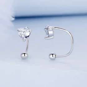 Pandora Style Heart Thread Stud Earrings - BSE697 Pandora Style Heart Thread Stud Earrings - BSE697