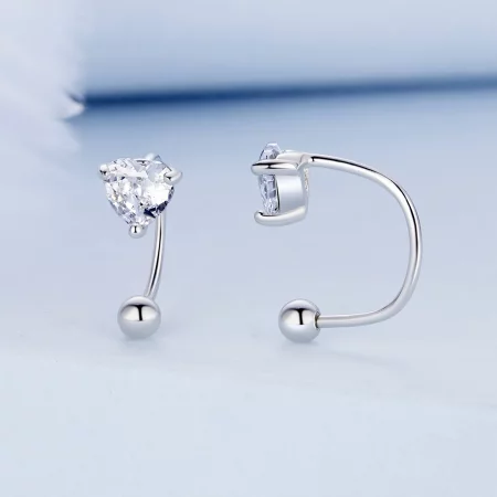 Pandora Style Heart Thread Stud Earrings - BSE697