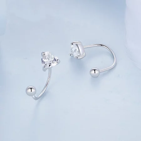 Pandora Style Heart Thread Stud Earrings - BSE697