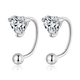 Pandora Style Heart Thread Stud Earrings - BSE697