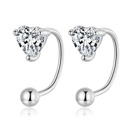 Pandora Style Heart Thread Stud Earrings - BSE697