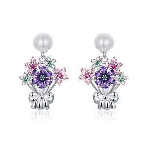 (image for) Pandora Style Holding Flowers Stud Earrings - BSE152