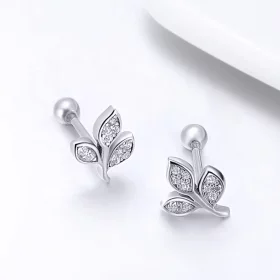 Pandora Style Listening to The Leaves Stud Earrings - SCE431 Pandora Style Listening to The Leaves Stud Earrings - SCE431