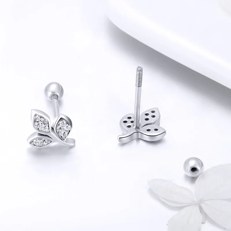 (image for) Pandora Style Listening to The Leaves Stud Earrings - SCE431 - View 4