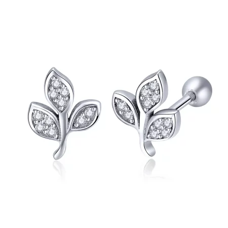 Pandora Style Listening to The Leaves Stud Earrings - SCE431