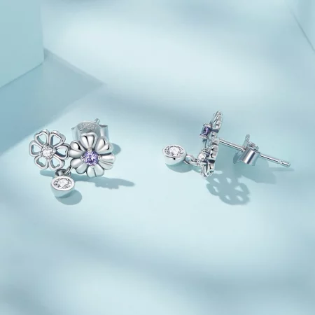 Pandora Style Little Daisy Stud Earrings - SCE1514