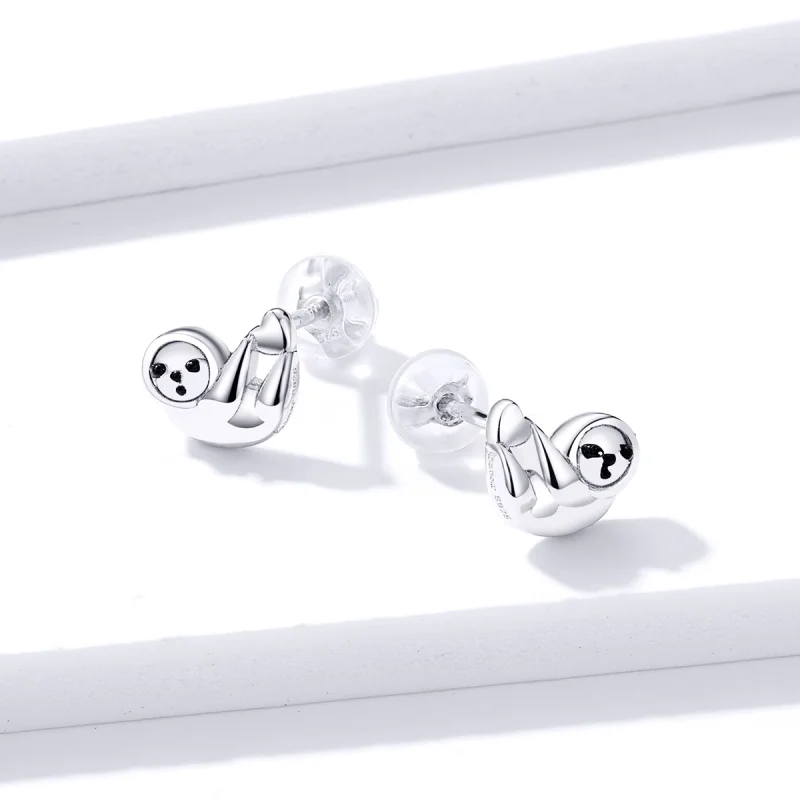 (image for) Pandora Style Little Sloth Stud Earrings - BSE303 - View 2