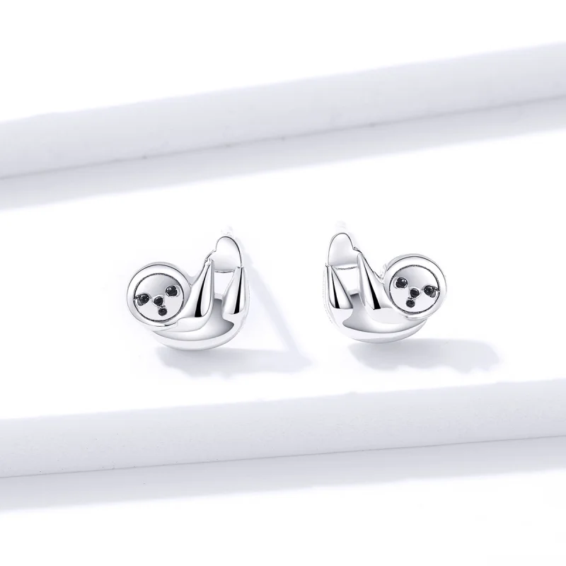 (image for) Pandora Style Little Sloth Stud Earrings - BSE303 - View 3