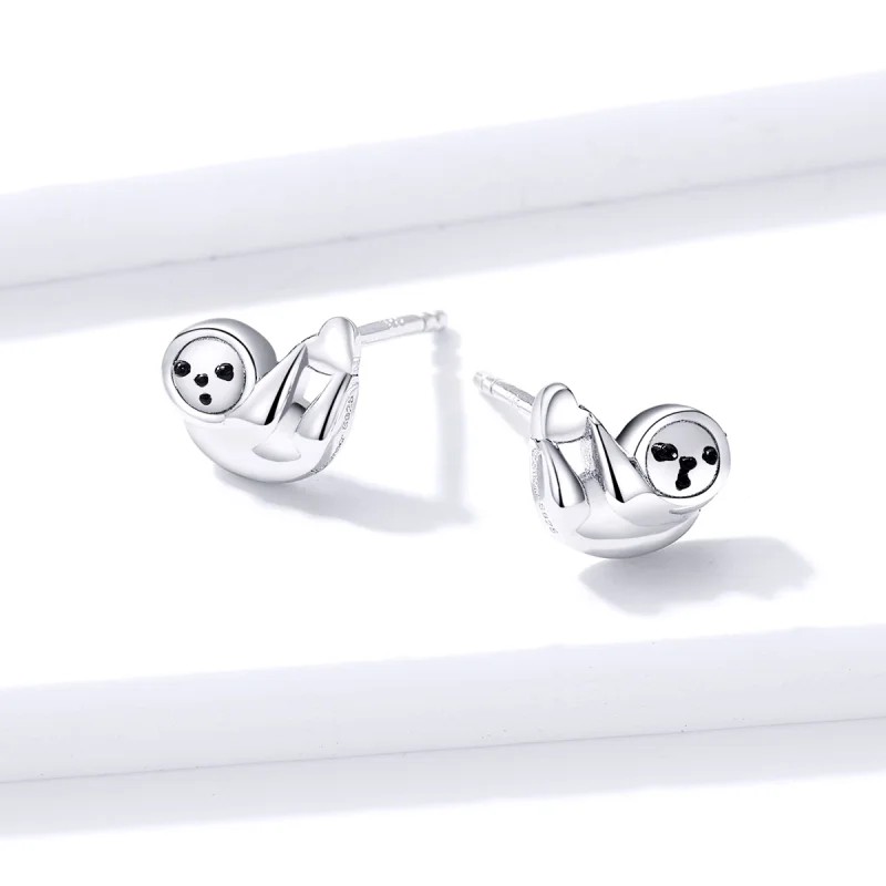 (image for) Pandora Style Little Sloth Stud Earrings - BSE303 - View 4