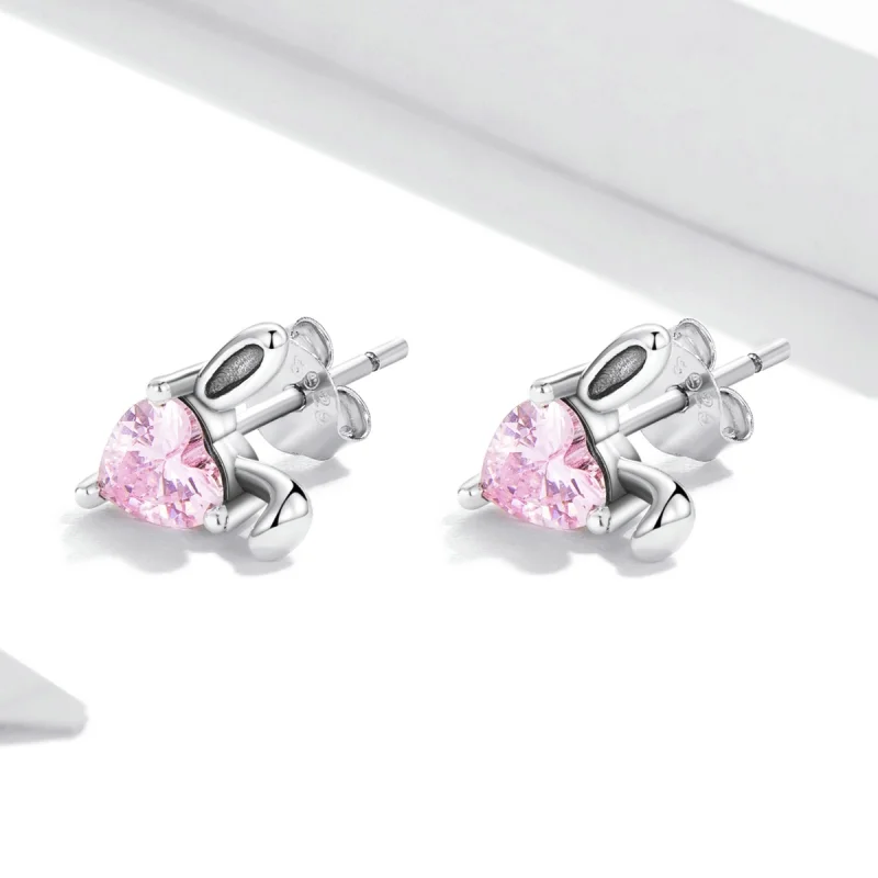 (image for) Pandora Style Love Rabbit Ears Stud Earrings - SCE1365 - View 2