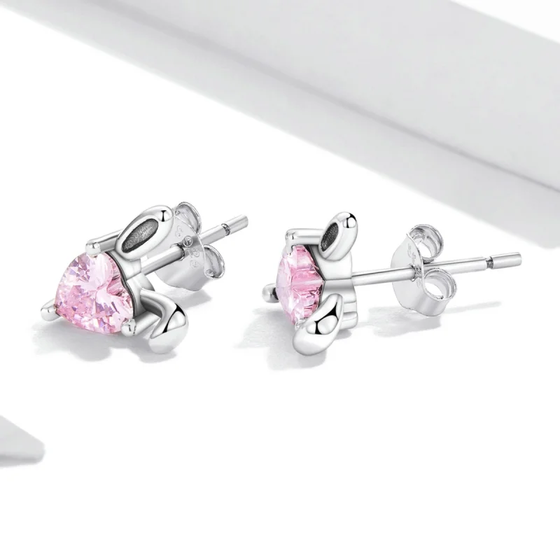 (image for) Pandora Style Love Rabbit Ears Stud Earrings - SCE1365 - View 3