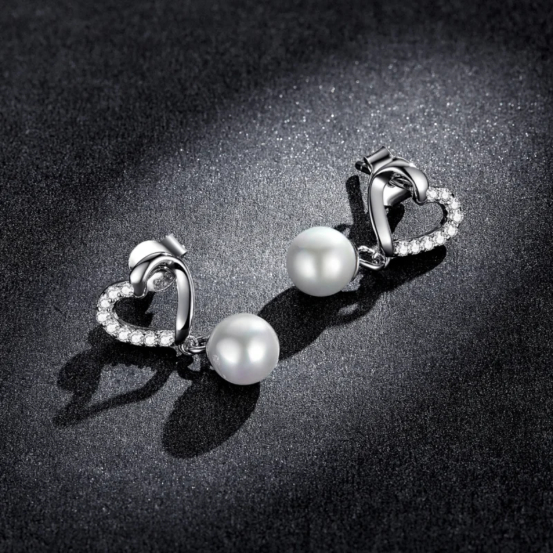(image for) Pandora Style Love Shell Beads-Elegant Stud Earrings - BSE552 - View 5