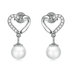(image for) Pandora Style Love Shell Beads-Elegant Stud Earrings - BSE552