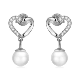 Pandora Style Love Shell Beads-Elegant Stud Earrings - BSE552