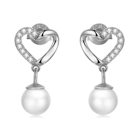 Pandora Style Love Shell Beads-Elegant Stud Earrings - BSE552