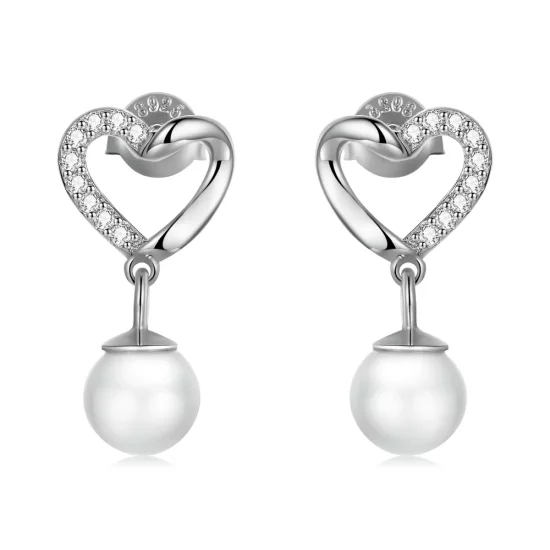 Pandora Style Love Shell Beads-Elegant Stud Earrings - BSE552