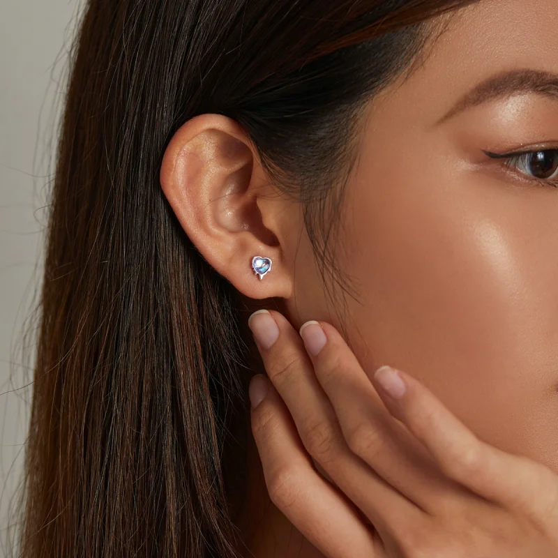 (image for) Pandora Style Melting Love Stud Earrings - SCE1306 - View 7