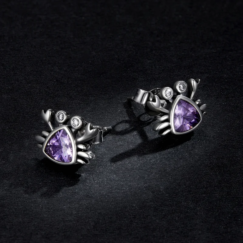 (image for) Pandora Style Mini Crab Stud Earrings - BSE572 - View 5