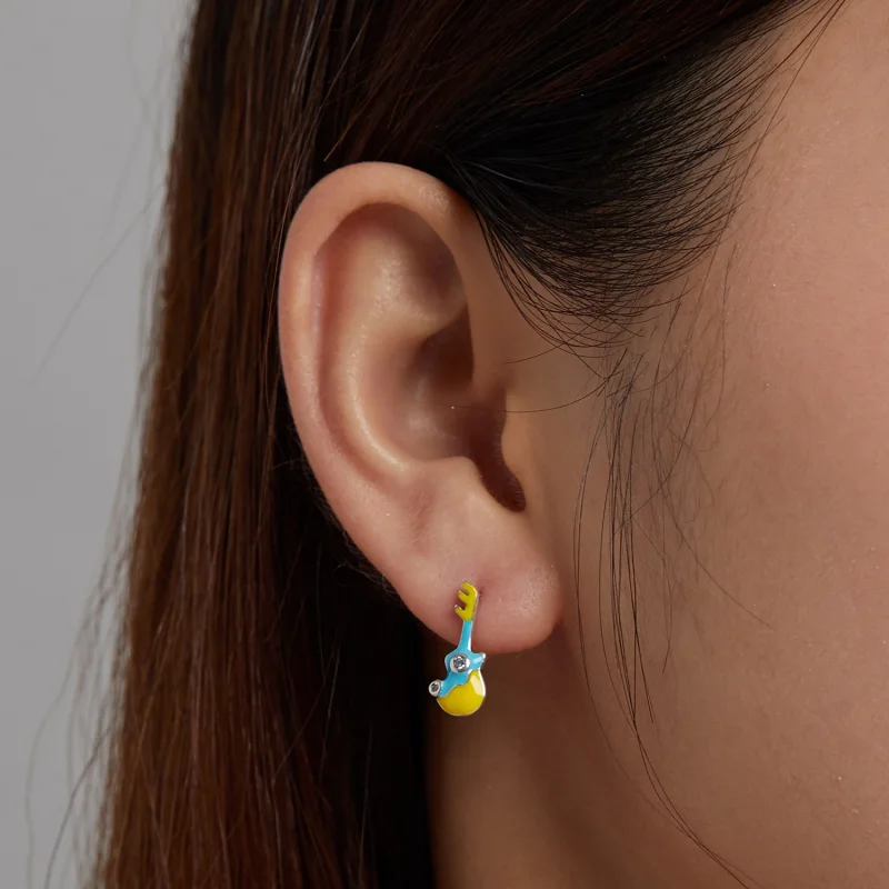 (image for) Pandora Style Mini Guitar Stud Earrings - SCE1217 - View 4