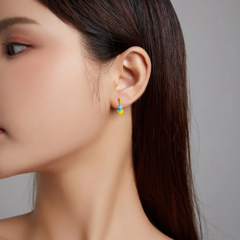 (image for) Pandora Style Mini Guitar Stud Earrings - SCE1217 - View 5