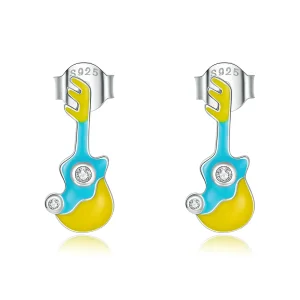 (image for) Pandora Style Mini Guitar Stud Earrings - SCE1217