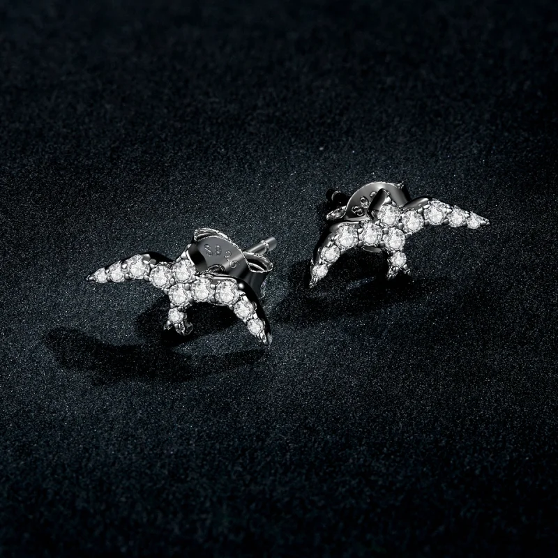 (image for) Pandora Style Mini Swallow Stud Earrings - BSE594 - View 5