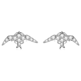 Pandora Style Mini Swallow Stud Earrings - BSE594