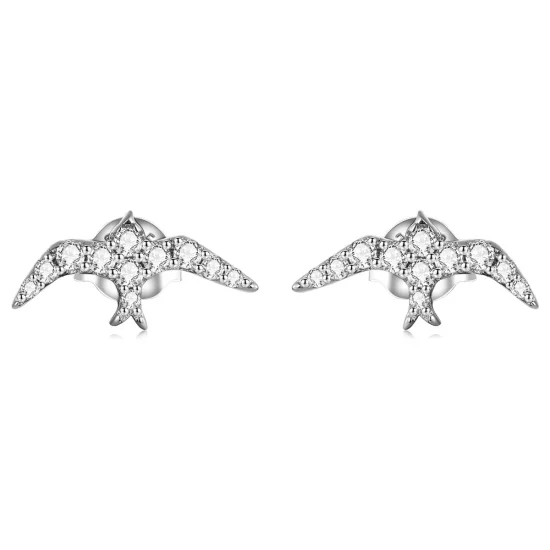 Pandora Style Mini Swallow Stud Earrings - BSE594