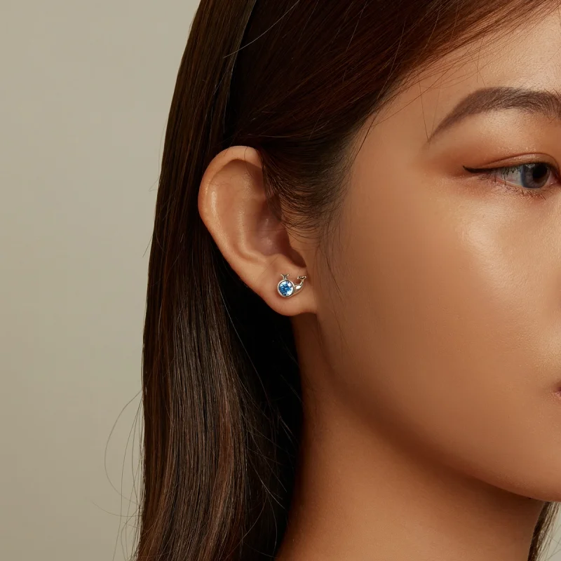 (image for) Pandora Style Mini Whale Stud Earrings - SCE1366 - View 5