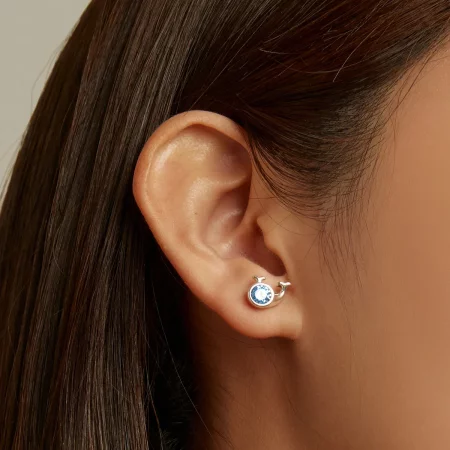 Pandora Style Mini Whale Stud Earrings - SCE1366