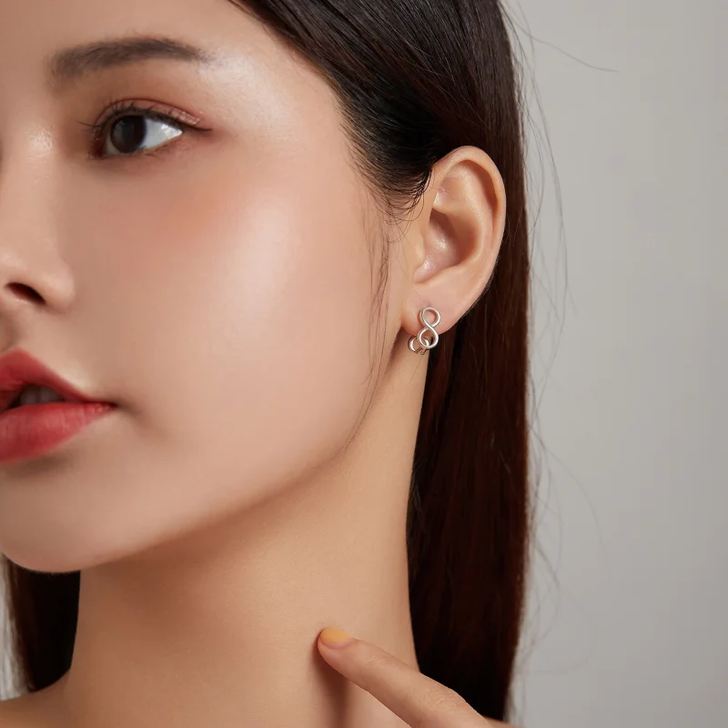 (image for) Pandora Style Minimalism - Infinity Stud Earrings - BSE503 - View 6