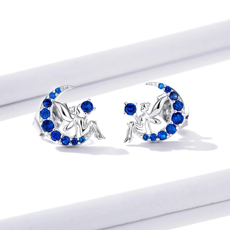 (image for) Pandora Style Moon Elf Stud Earrings - BSE376 - View 2