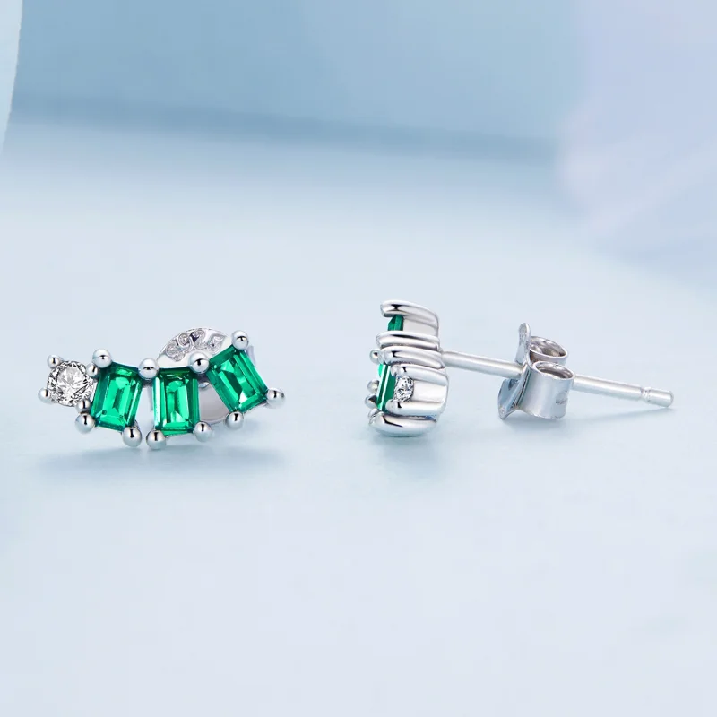 (image for) Pandora Style Mosaic Gems Stud Earrings - BSE704 - View 3