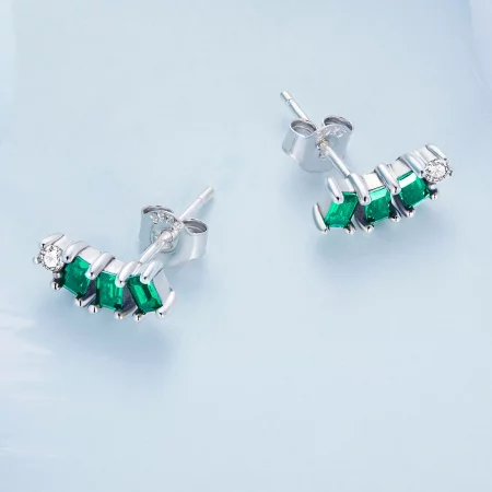 Pandora Style Mosaic Gems Stud Earrings - BSE704