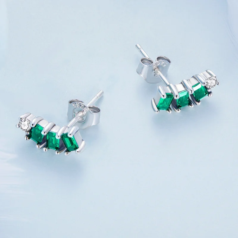 (image for) Pandora Style Mosaic Gems Stud Earrings - BSE704 - View 4