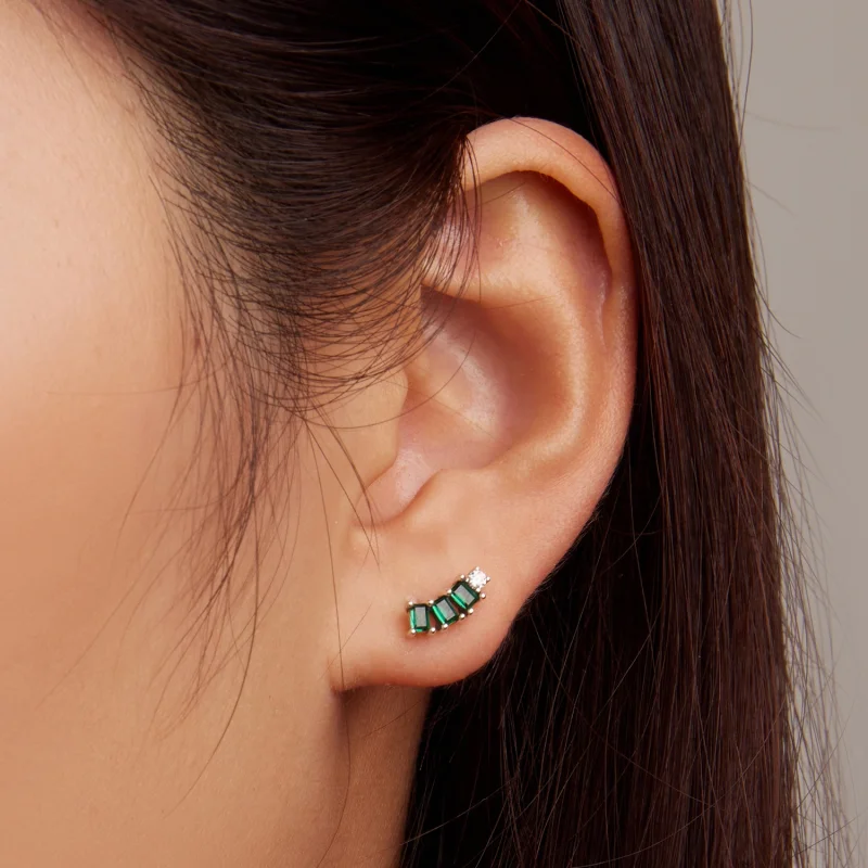 (image for) Pandora Style Mosaic Gems Stud Earrings - BSE704 - View 7