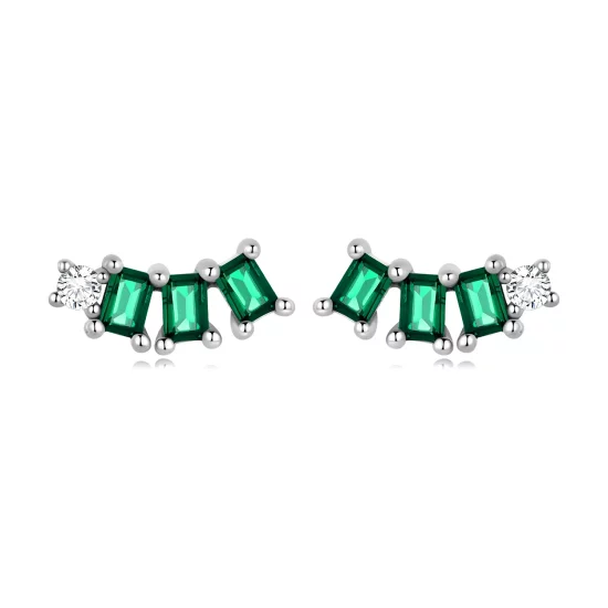 Pandora Style Mosaic Gems Stud Earrings - BSE704