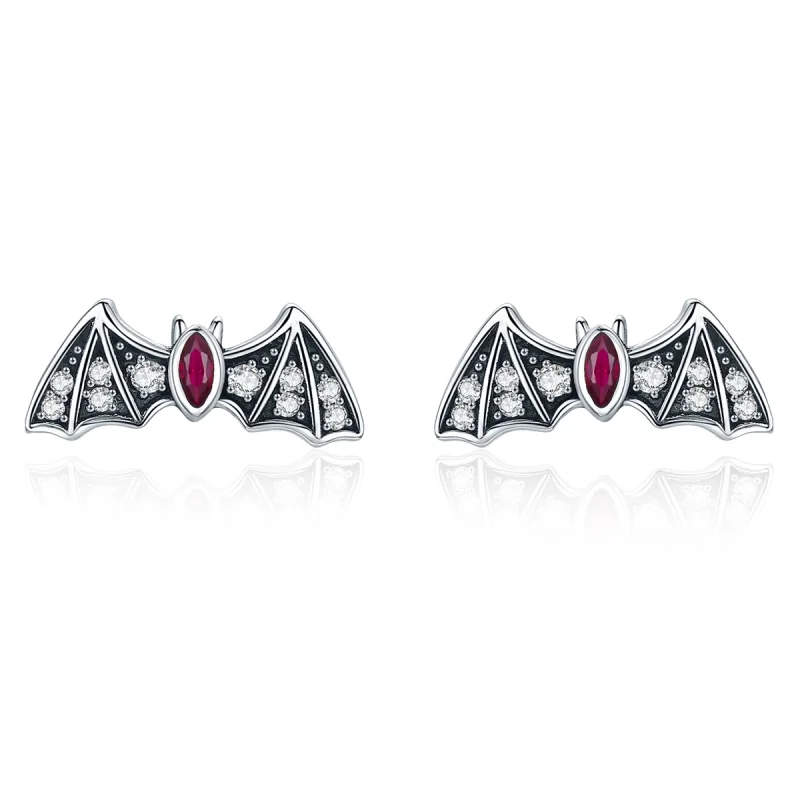 (image for) Pandora Style Mystery Bat Stud Earrings - BSE004 - Product Image