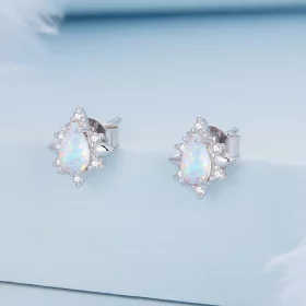 Pandora Style Opal Drop Stud Earrings - BSE685 Pandora Style Opal Drop Stud Earrings - BSE685