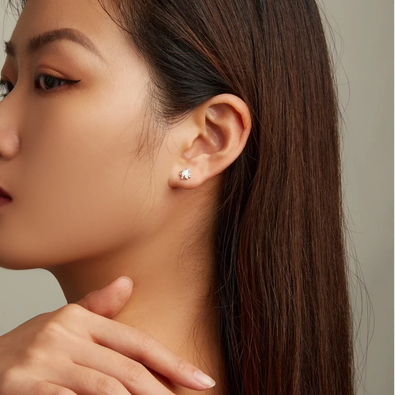 (image for) Pandora Style Opal Drop Stud Earrings - BSE685 - View 6