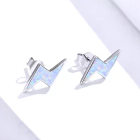 Pandora Style Opal Lightning Stud Earrings - SCE860 Pandora Style Opal Lightning Stud Earrings - SCE860