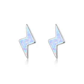 Pandora Style Opal Lightning Stud Earrings - SCE860