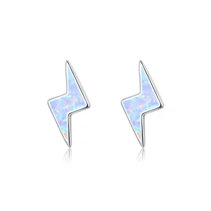 Pandora Style Opal Lightning Stud Earrings - SCE860 (image for) Pandora Style Opal Lightning Stud Earrings - SCE860