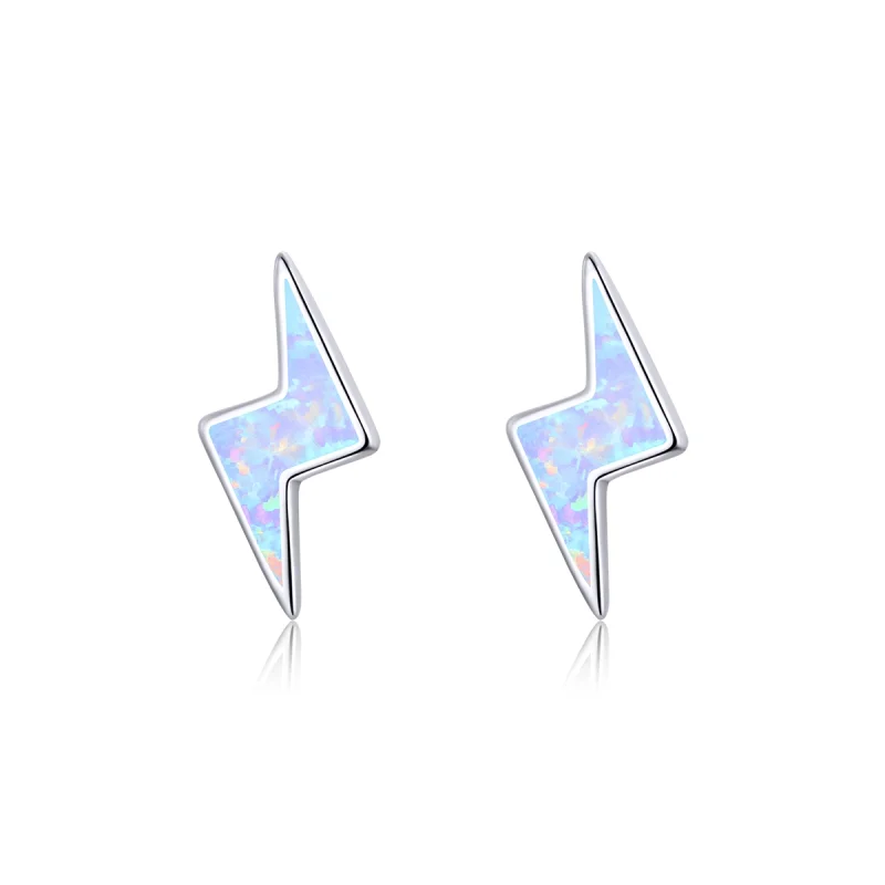 (image for) Pandora Style Opal Lightning Stud Earrings - SCE860 - Product Image