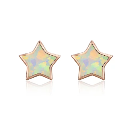 Pandora Style Opal Pentagram Stud Earrings - SCE674