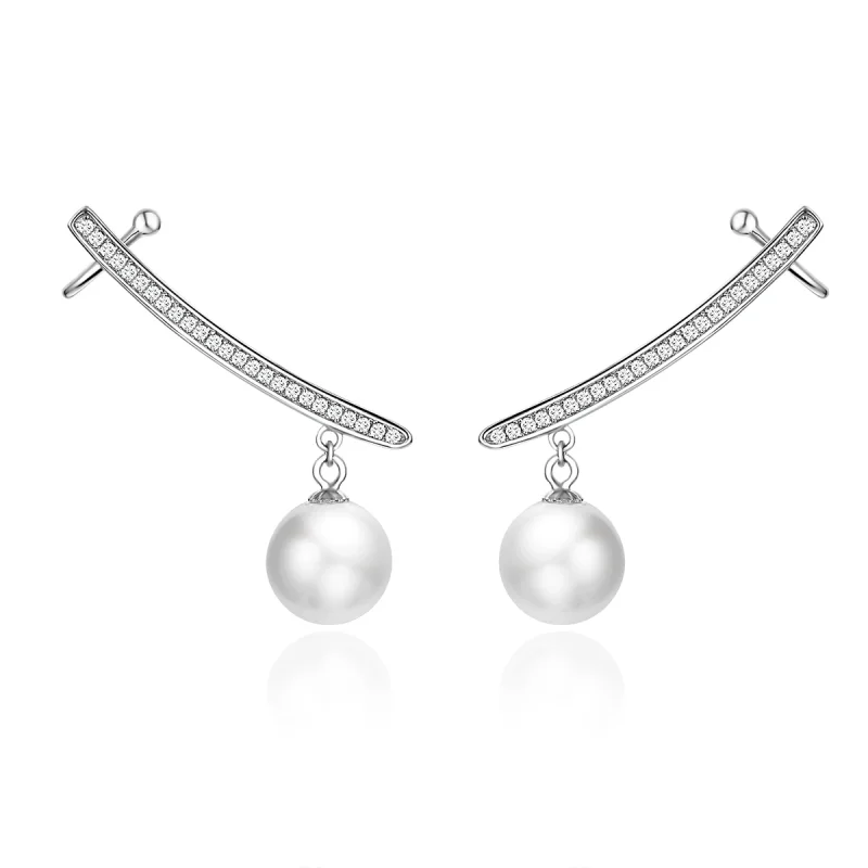 (image for) Pandora Style Pearl Stud Earrings - BSE299 - Product Image