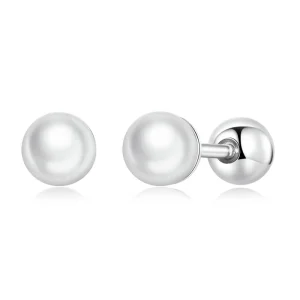 Pandora Style Pearl Stud Earrings - BSE630-AL (image for) Pandora Style Pearl Stud Earrings - BSE630-AL
