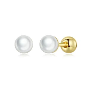 (image for) Pandora Style Pearl Stud Earrings - BSE630-BS