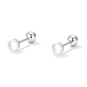 Pandora Style Pearl Stud Earrings - BSE630-AL Pandora Style Pearl Stud Earrings - BSE630-AL